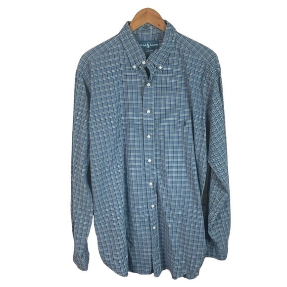 BF1456 Men’s Polo Ralph Lauren Designer Classic Fit Plaid Button Down Shirt XLT - Picture 1 of 4